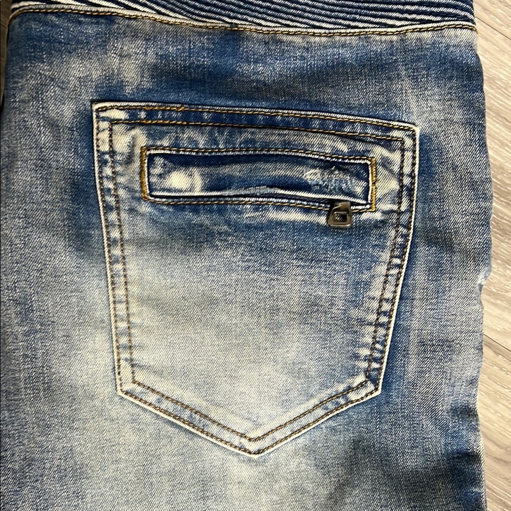Balmain Paris Blue Slim Fit Biker Jeans (36-34) - Picture 10 of 15